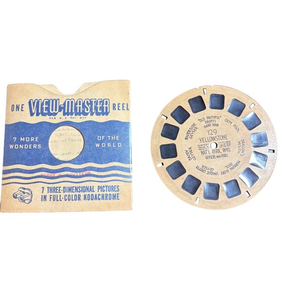 Vintage View-Master Reel 129 Yellowstone National Park Geysers & Pools - Picture 1 of 3